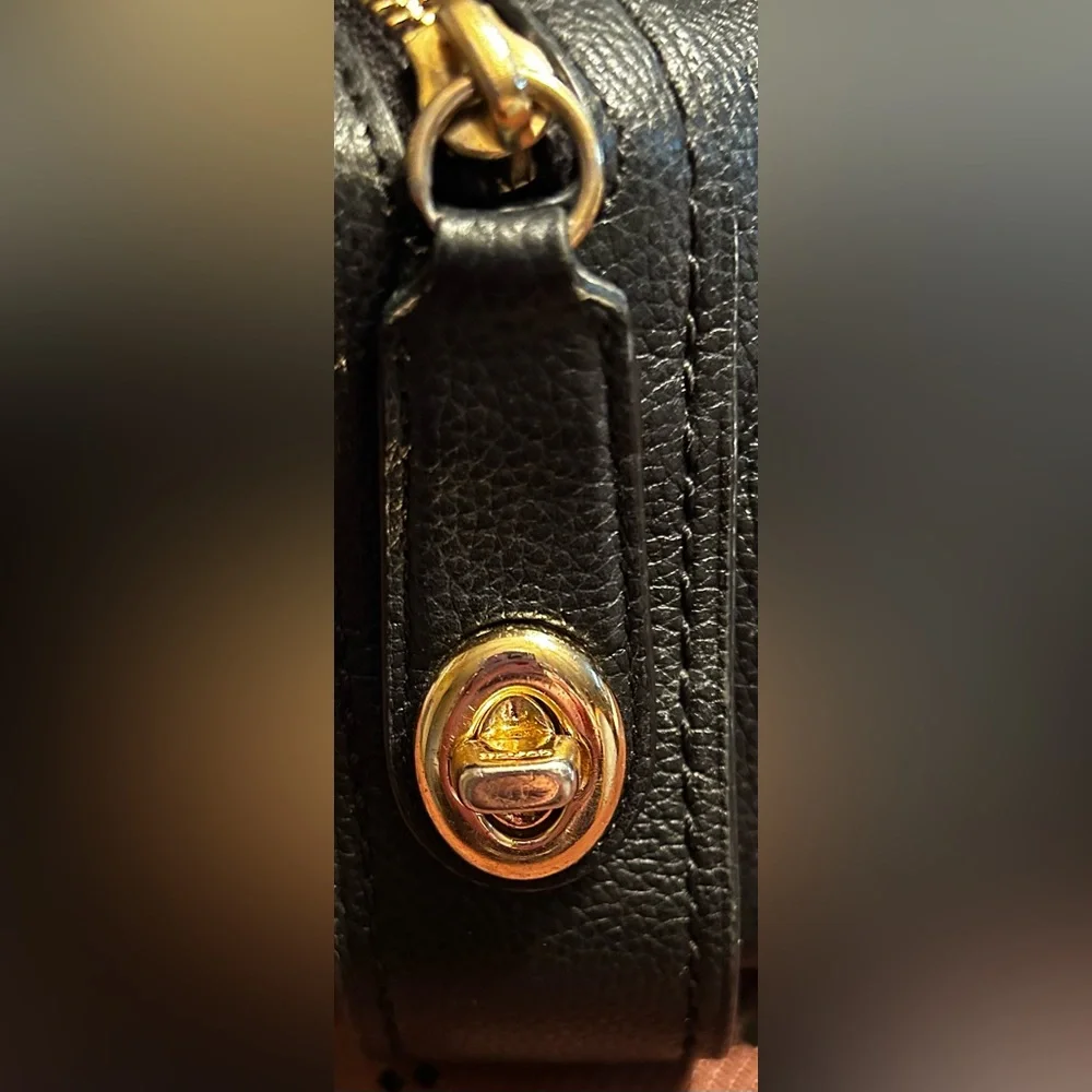 Cute Coach Black Leather Hobo Bag/Purse